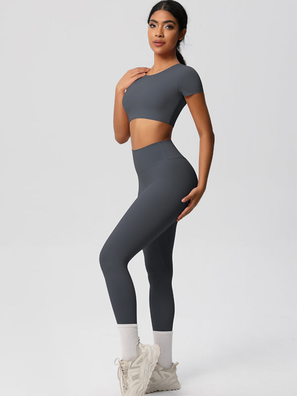 Flexvibe High-Waisted Stretchy Yoga Set - Double-Sided Brushed Versatile Athletic Wear