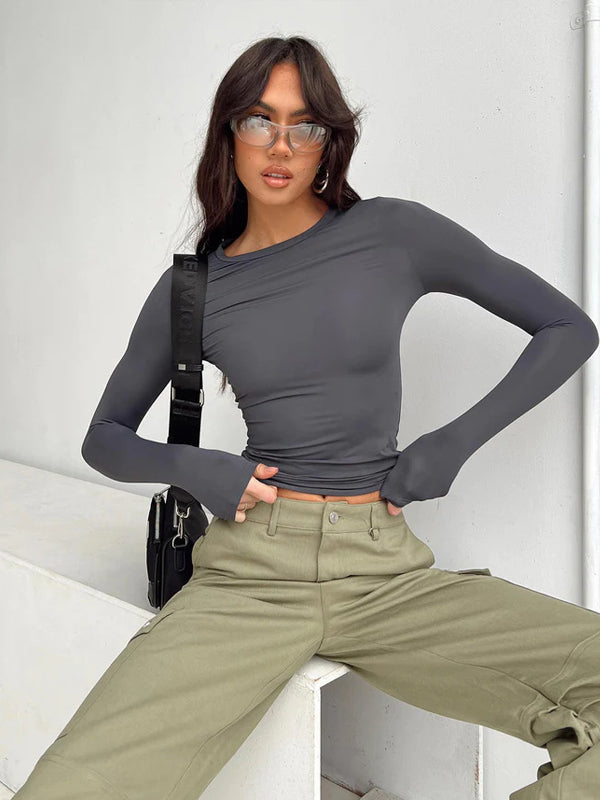 Flexvibe Slim Fit Crew Neck Undershirt Stretch Skin-Friendly Breathable Tee