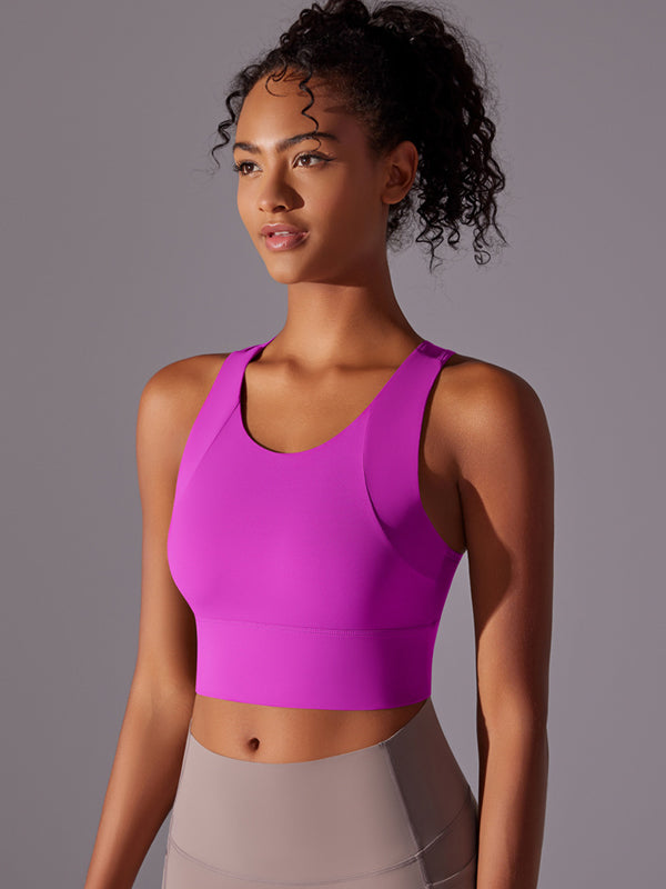 Flexvibe Integrated Sports Bra Fixed Cup High Support Shockproof Wide Strap