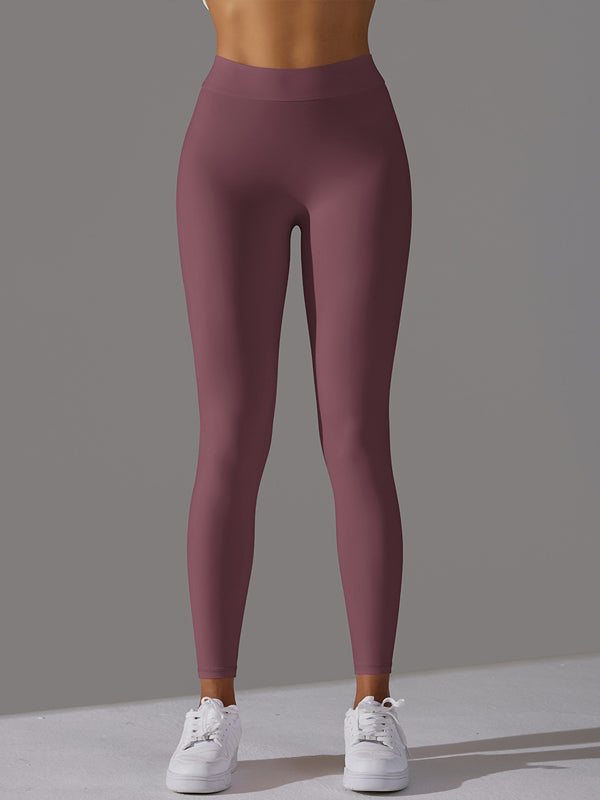 Flexvibe V-Waist Ruffled Yoga Capris - High Waisted Butt Lifting Tummy Control Solid Color