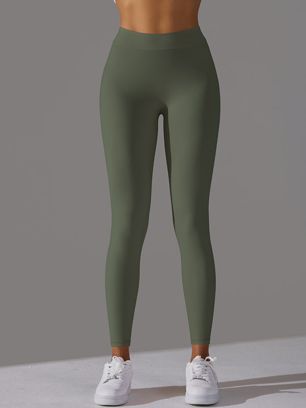 Flexvibe V-Waist Ruffled Yoga Capris - High Waisted Butt Lifting Tummy Control Solid Color