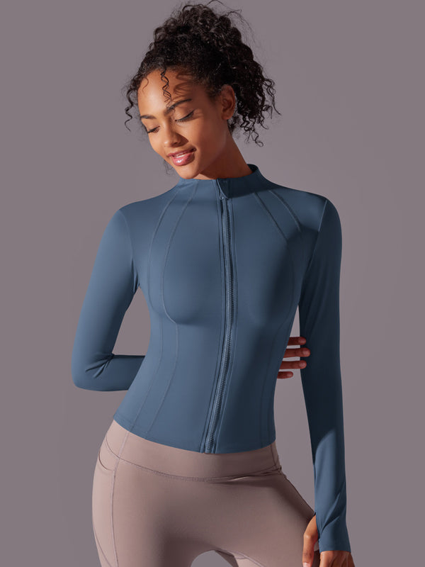 Flexvibe Stand-Up Collar Zipper Jacket - Long Sleeve Breathable Slim-Fit Versatile Outerwear
