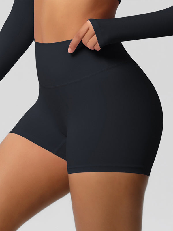 Flexvibe Fleece-Lined High-Waisted Yoga Shorts - Warm Tummy Control Gym Winter Wear
