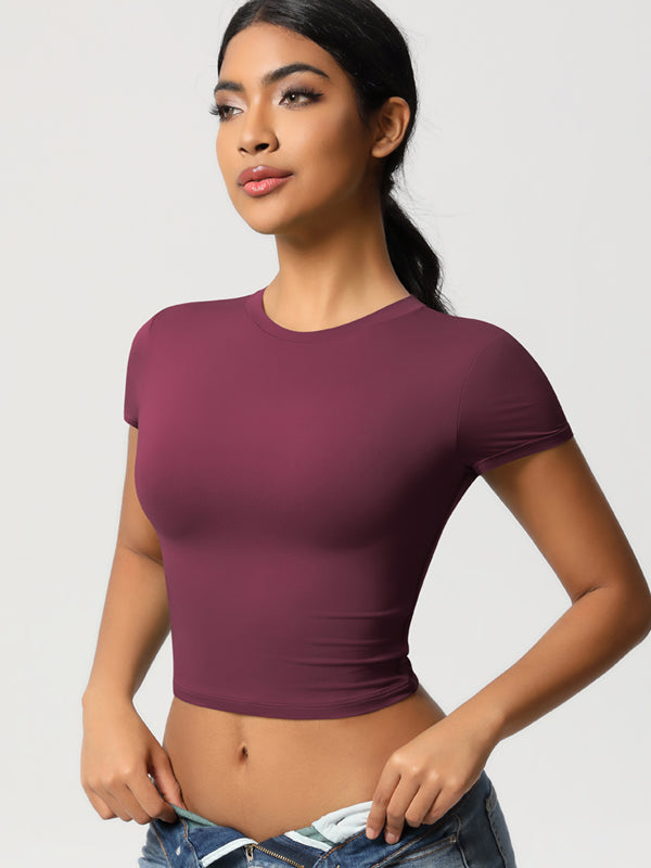 Flexvibe Double-Sided Nylon Sports T-Shirt - Quick Dry Slim Fit Breathable Short Sleeve