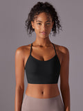 Flexvibe Double-Sided Brushed Yoga Bra Y-Back Fixed Cup Skin-Friendly