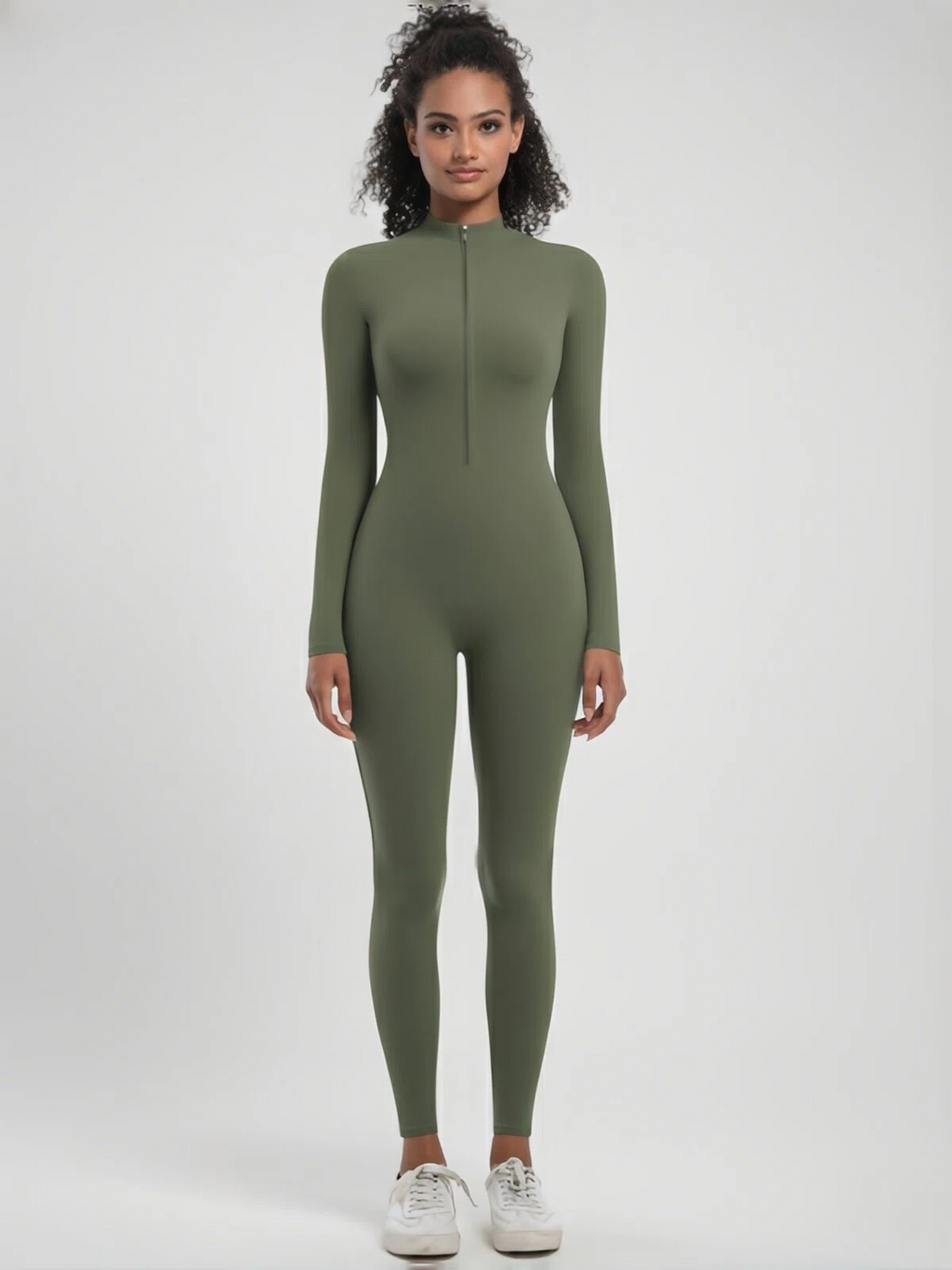 Flexvibe Women’s Yoga Pilates Bodysuit - Half-Zip Slim-Fit Breathable Athletic Wear