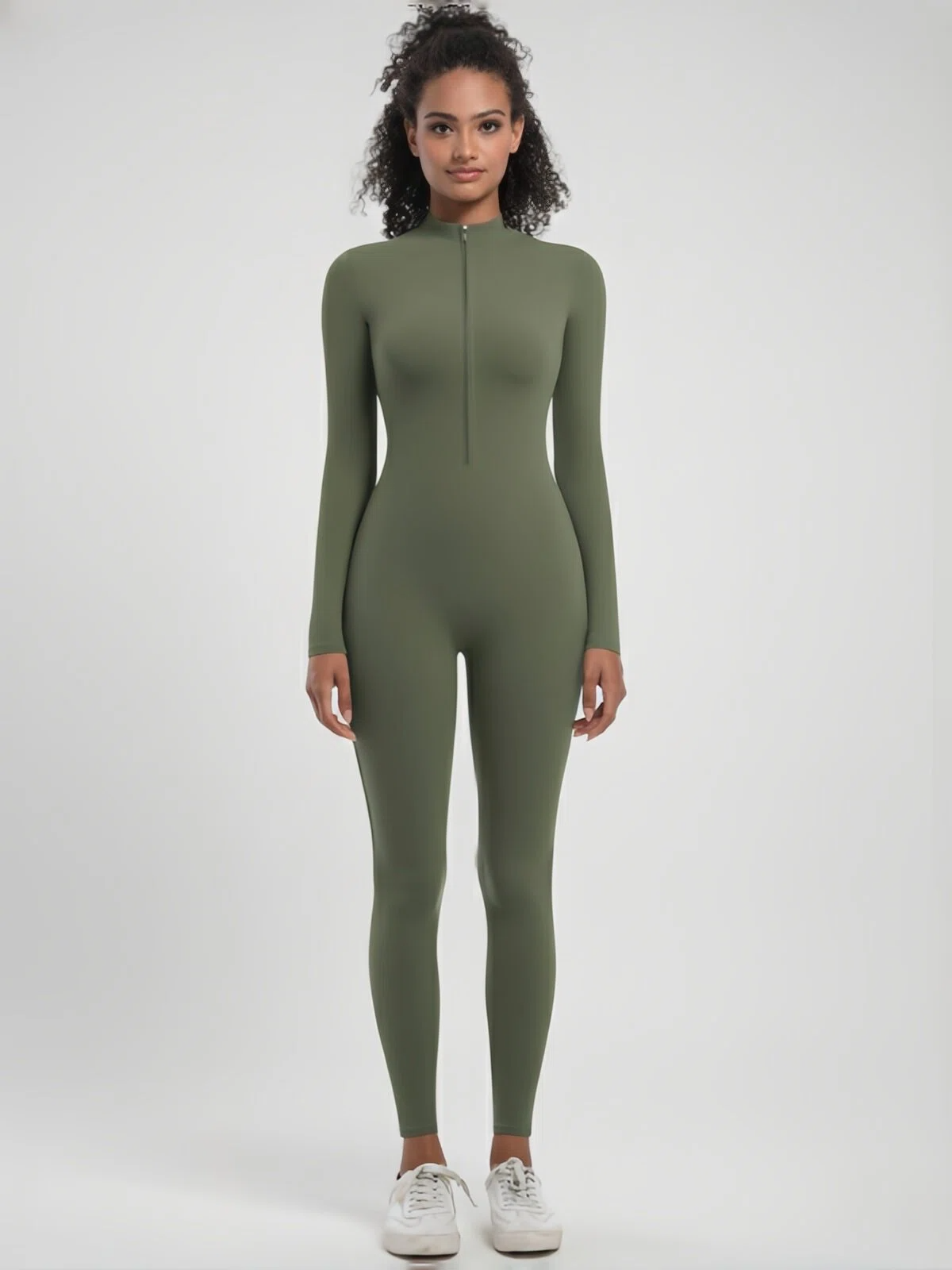 Flexvibe Women’s Yoga Pilates Bodysuit - Half-Zip Slim-Fit Breathable Athletic Wear