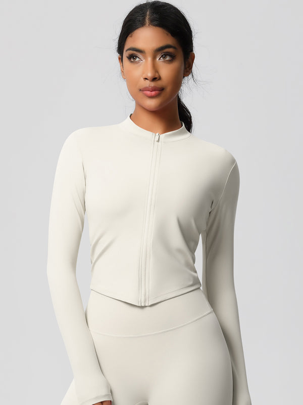 Flexvibe Women’s Fitness Yoga Jacket - Double-Sided Brushed Solid Color Lightweight