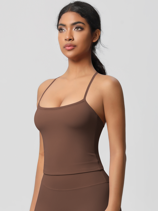 Flexvibe Double-Sided Brushed Longline Sports Bra - Moisture-Wicking Winter Yoga