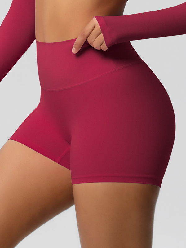 Flexvibe Fleece-Lined High-Waisted Yoga Shorts - Warm Tummy Control Gym Winter Wear
