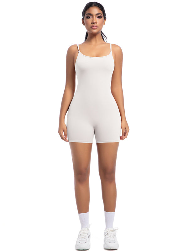 Flexvibe Barely-There Yoga Camisole Bodysuit - Seamless Stretchy Breathable Workout Wear