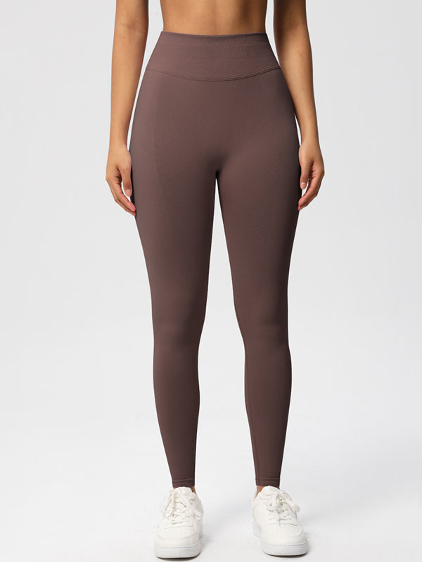 Flexvibe High Waisted Seamless Yoga Leggings - Solid Color Butt Lifting Tummy Control 4-Way Stretch