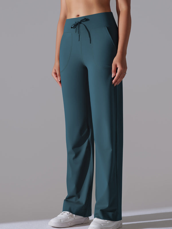Flexvibe Wide-Leg High-Waisted Cropped Pants - Breathable Moisture-Wicking Casual Comfort Wear
