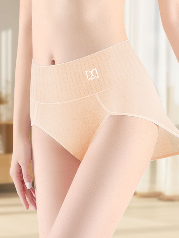 Flexvibe High-Waisted Women's Tummy Control Butt Lifting Underwear, Breathable Solid Color Shaping Briefs
