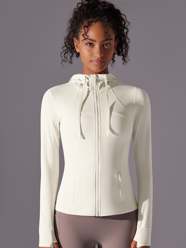 Flexvibe Zipper Pocket Hooded Sports Jacket - Breathable Slim-Fit Versatile Athletic Outerwear