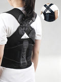Flexvibe Adjustable Posture Support Back Brace in Black