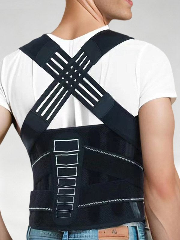Flexvibe Adjustable Posture Support Back Brace in Black