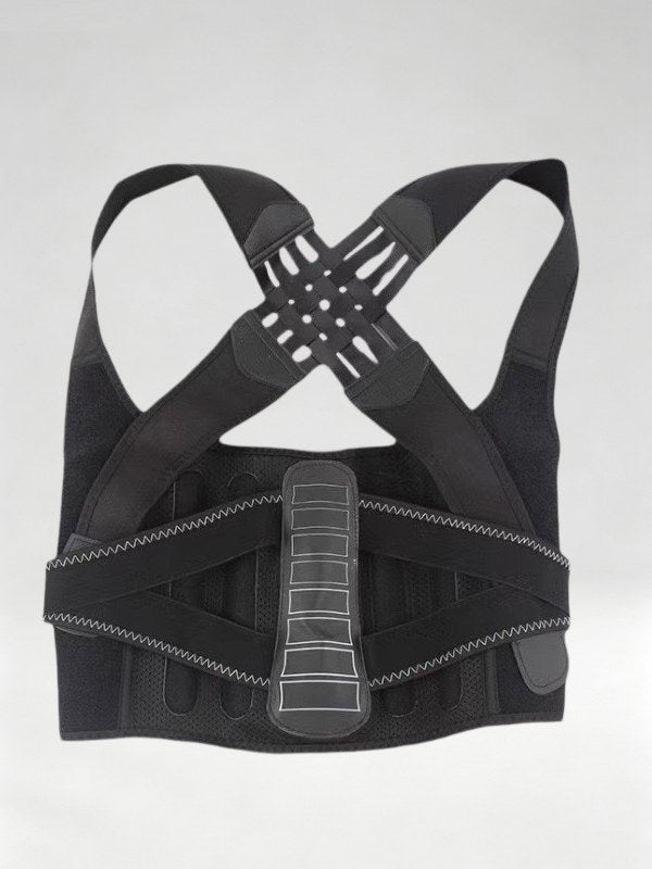 Flexvibe Adjustable Posture Support Back Brace in Black