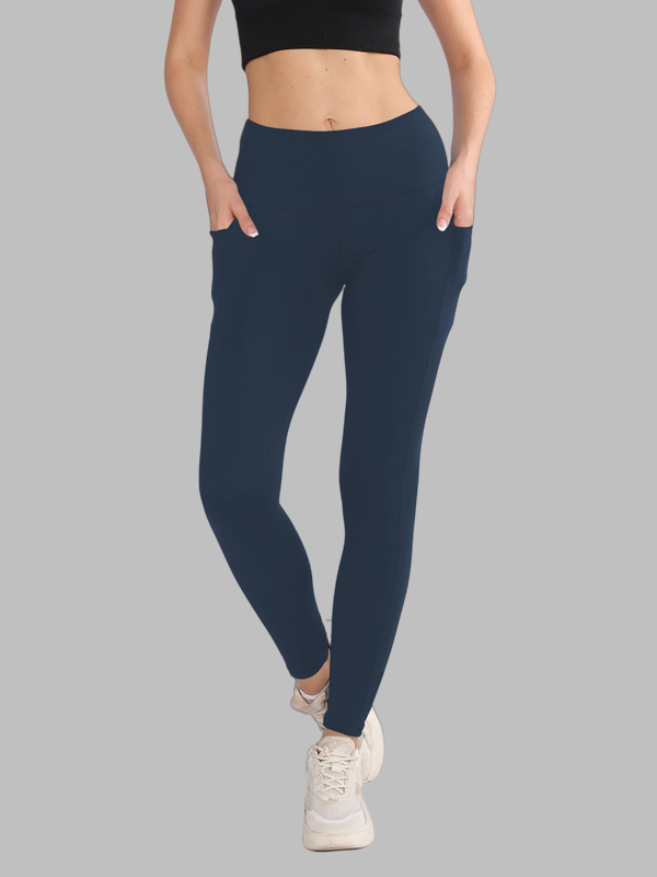 Flexvibe Pouch High-Waisted Yoga Pants Leopard Print Milk Silk Capri Bare