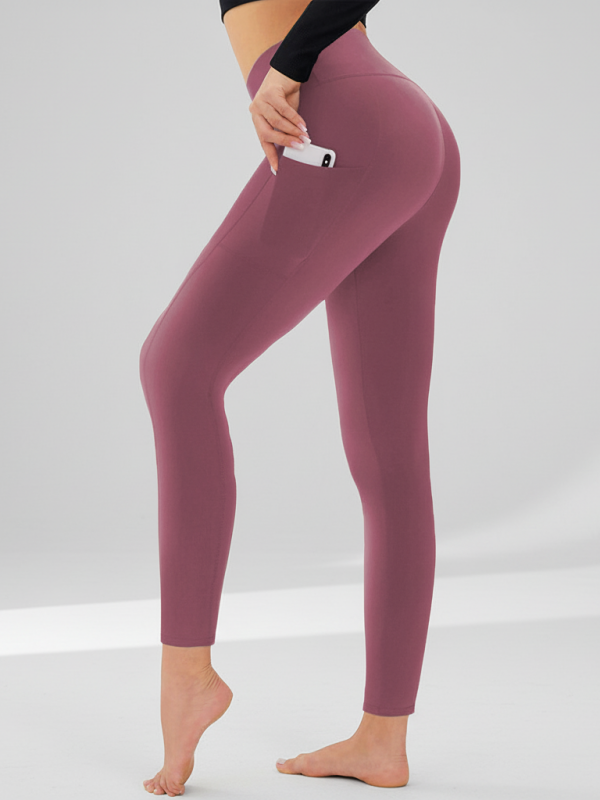 Flexvibe Pouch High-Waisted Yoga Pants Leopard Print Milk Silk Capri Bare