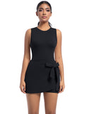 Flexvibe Anti-Wardrobe Malfunction Tennis Skirt - Built-In Shorts High-Waisted Stretchy Wear