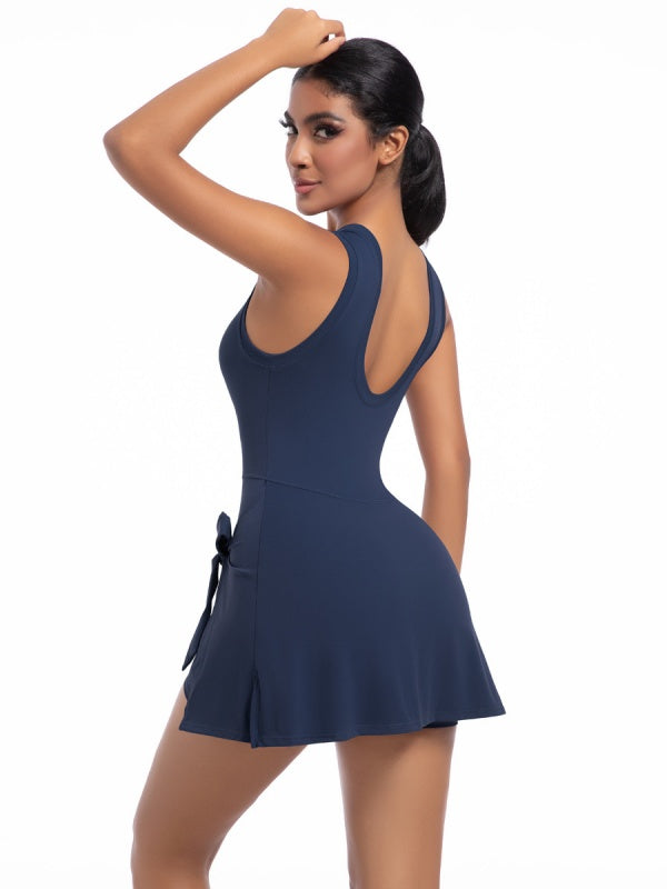 Flexvibe Anti-Wardrobe Malfunction Tennis Skirt - Built-In Shorts High-Waisted Stretchy Wear