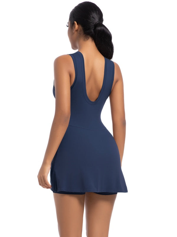 Flexvibe Anti-Wardrobe Malfunction Tennis Skirt - Built-In Shorts High-Waisted Stretchy Wear