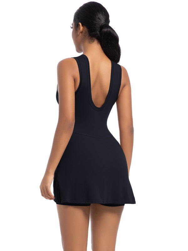 Flexvibe Anti-Wardrobe Malfunction Tennis Skirt - Built-In Shorts High-Waisted Stretchy Wear