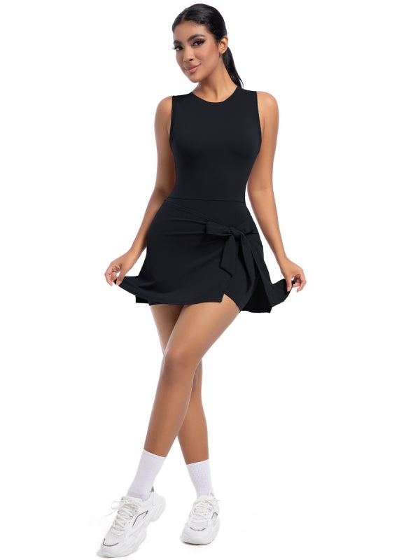 Flexvibe Anti-Wardrobe Malfunction Tennis Skirt - Built-In Shorts High-Waisted Stretchy Wear