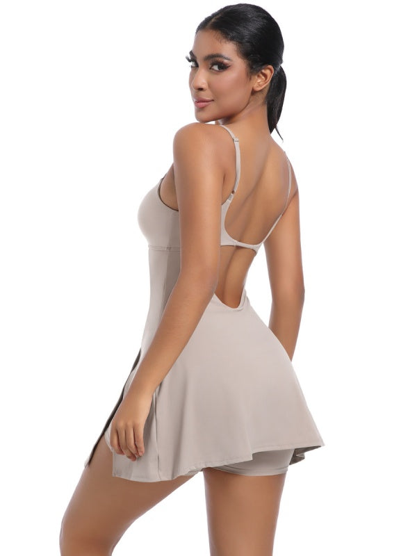 Flexvibe Anti-Wardrobe Malfunction Sports Dress - Built-In Shorts Stretchy Moisture-Wicking Wear