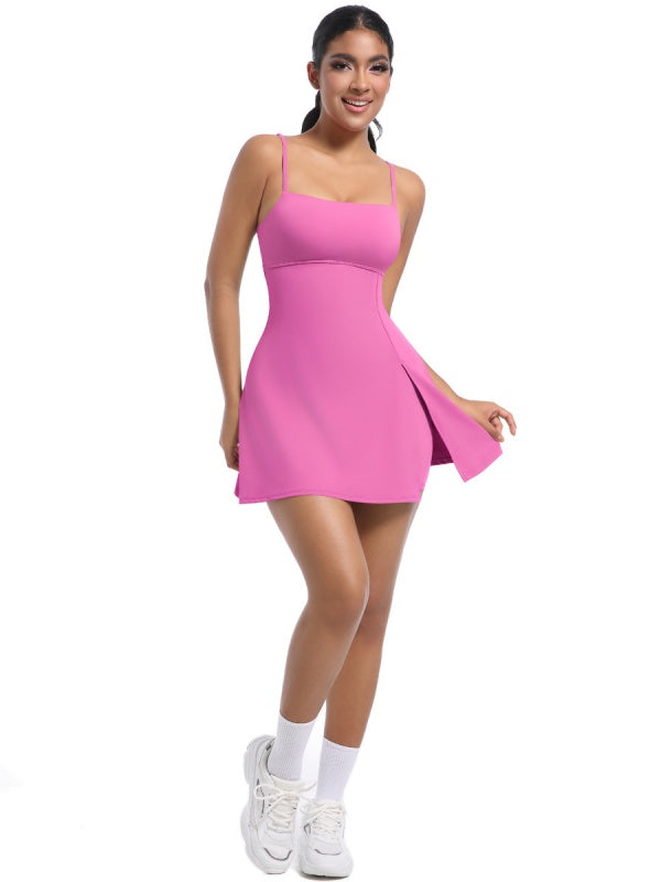 Flexvibe Anti-Wardrobe Malfunction Sports Dress - Built-In Shorts Stretchy Moisture-Wicking Wear