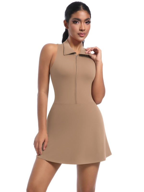 Flexvibe Women’s Tennis Fitness Dress - High-Waisted Collared Slim-Fit Versatile Sportswear