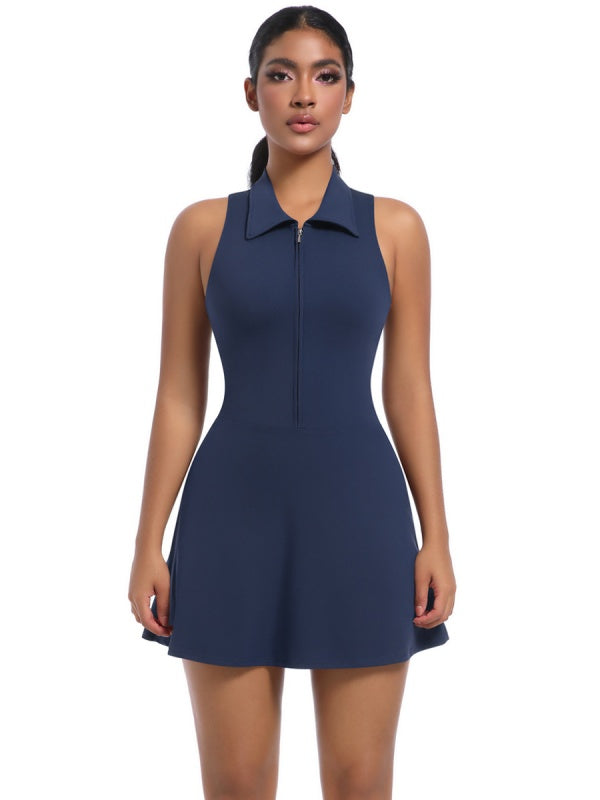 Flexvibe Women’s Tennis Fitness Dress - High-Waisted Collared Slim-Fit Versatile Sportswear