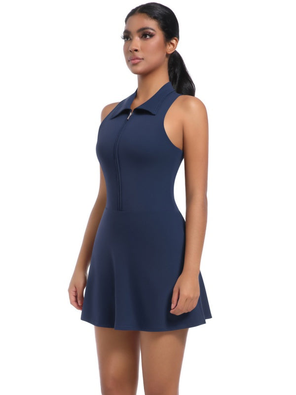 Flexvibe Women’s Tennis Fitness Dress - High-Waisted Collared Slim-Fit Versatile Sportswear