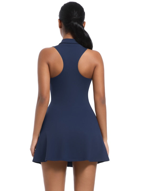 Flexvibe Women’s Tennis Fitness Dress - High-Waisted Collared Slim-Fit Versatile Sportswear