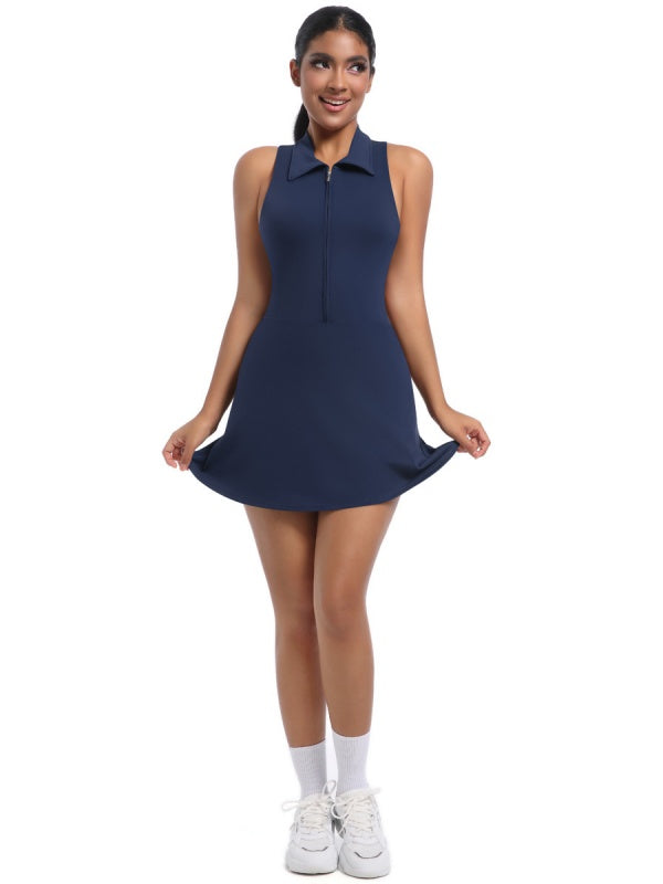 Flexvibe Women’s Tennis Fitness Dress - High-Waisted Collared Slim-Fit Versatile Sportswear
