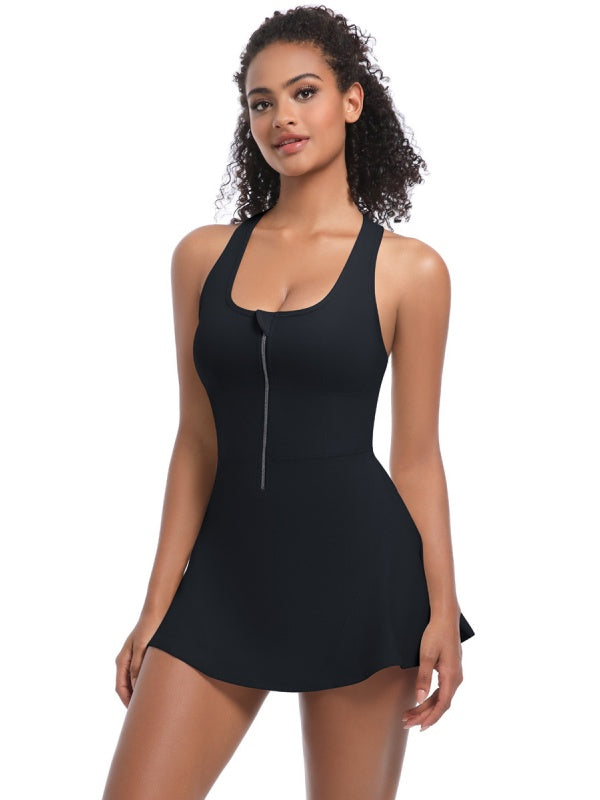 Flexvibe Breathable Stretchy Bodysuit - Zip Short Sleeve Versatile Athletic Casual Wear