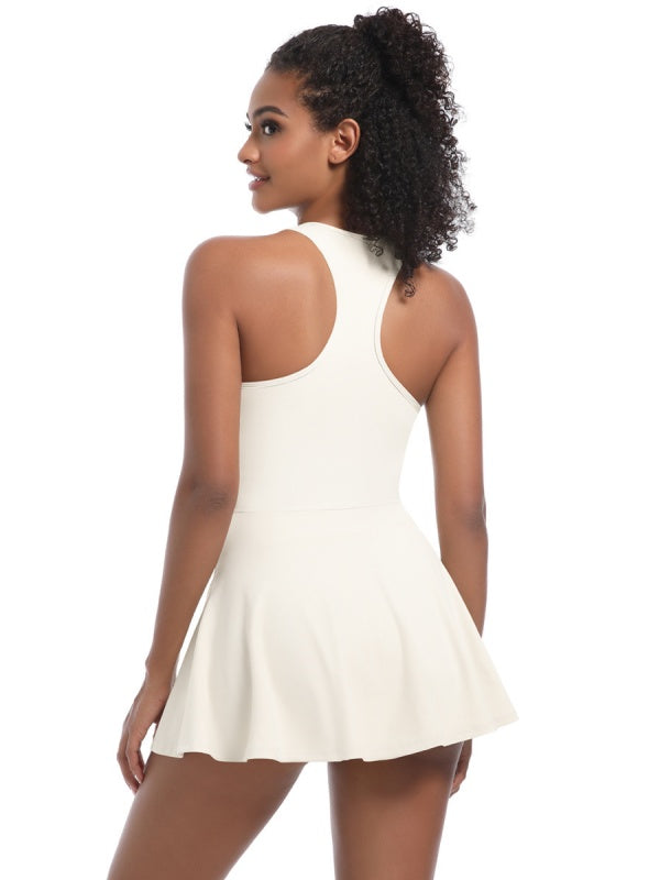 Flexvibe Breathable Stretchy Bodysuit - Zip Short Sleeve Versatile Athletic Casual Wear