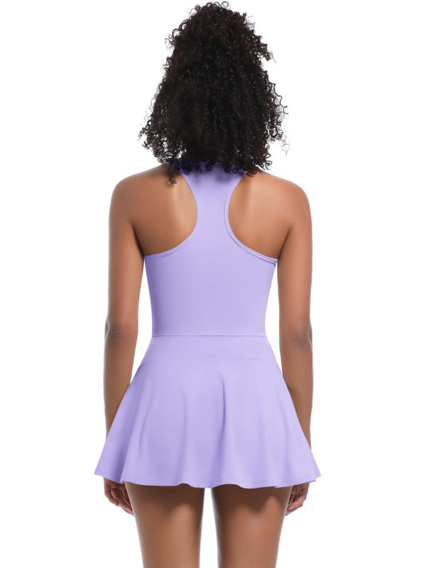 Flexvibe Breathable Stretchy Bodysuit - Zip Short Sleeve Versatile Athletic Casual Wear