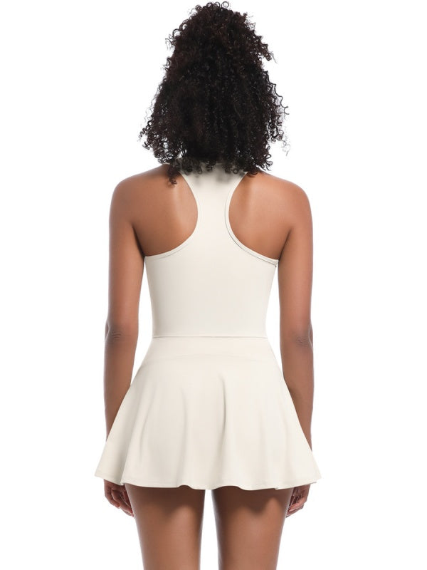 Flexvibe Breathable Stretchy Bodysuit - Zip Short Sleeve Versatile Athletic Casual Wear