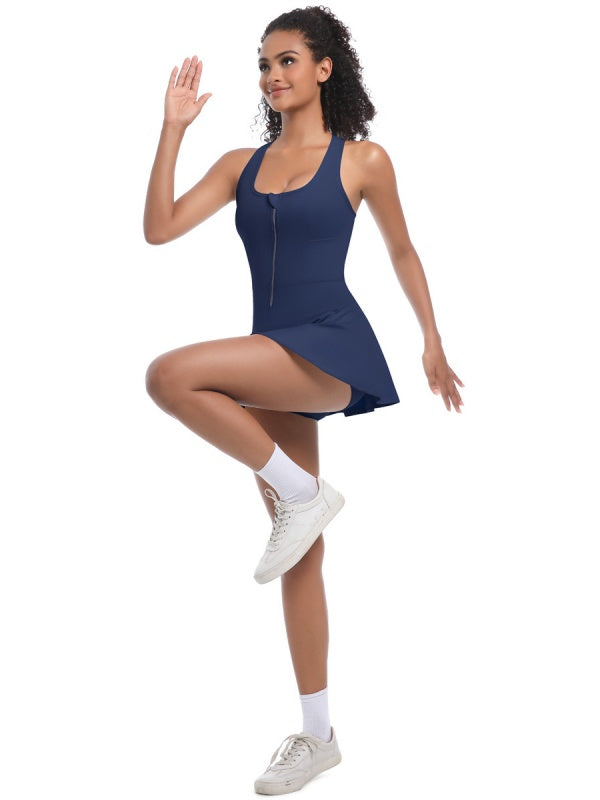 Flexvibe Breathable Stretchy Bodysuit - Zip Short Sleeve Versatile Athletic Casual Wear