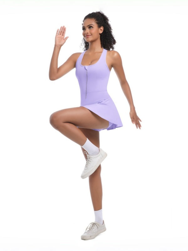 Flexvibe Breathable Stretchy Bodysuit - Zip Short Sleeve Versatile Athletic Casual Wear