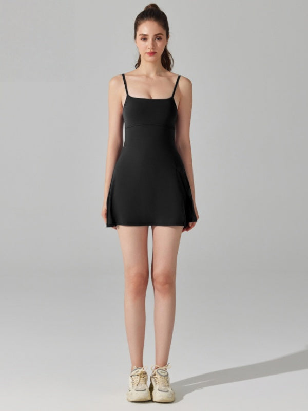 Flexvibe Anti-Wardrobe Malfunction Sports Dress - Built-In Shorts Stretchy Moisture-Wicking