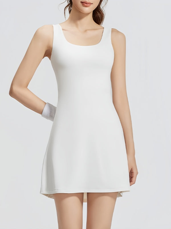 Flexvibe Tennis Skirt with Built-In Shorts - High-Waisted Stretchy Moisture-Wicking Wear