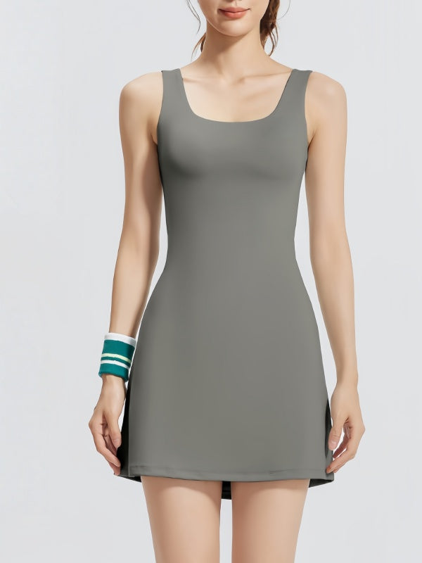 Flexvibe Tennis Skirt with Built-In Shorts - High-Waisted Stretchy Moisture-Wicking Wear