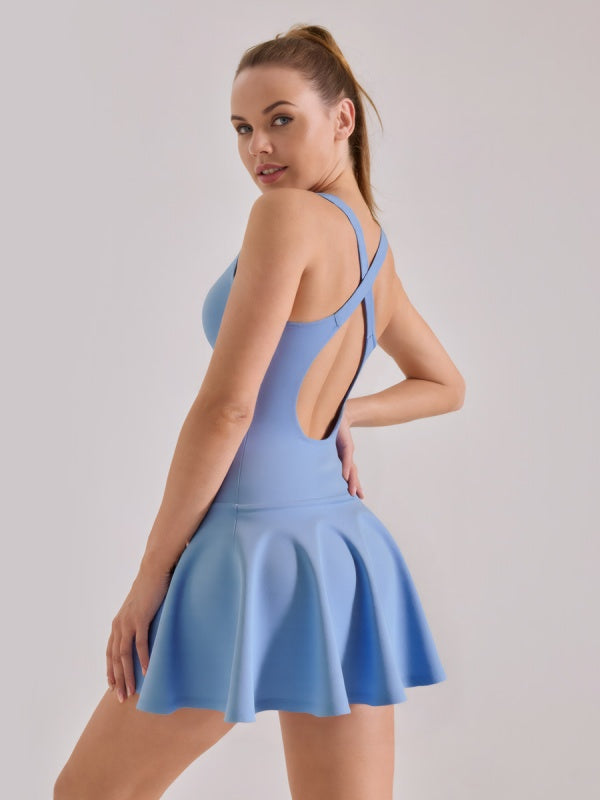 Flexvibe High-Waisted Stretchy Sports Dress - Versatile Athletic Casual Figure-Flattering Wear