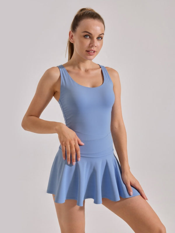 Flexvibe High-Waisted Stretchy Sports Dress - Versatile Athletic Casual Figure-Flattering Wear