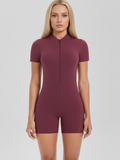 Flexvibe Hollow-Out Backless Jumpsuit - Short Sleeve Zippered Stylish Women’s Casual Wear