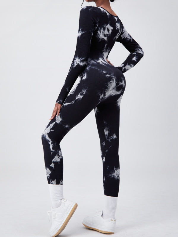 Flexvibe Sweat-Wicking Long-Sleeve Yoga Onesie - Fitted Curve-Accentuating Gym Casual Wear