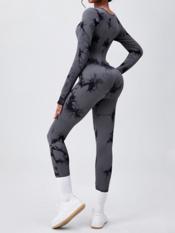 Flexvibe Sweat-Wicking Long-Sleeve Yoga Onesie - Fitted Curve-Accentuating Gym Casual Wear